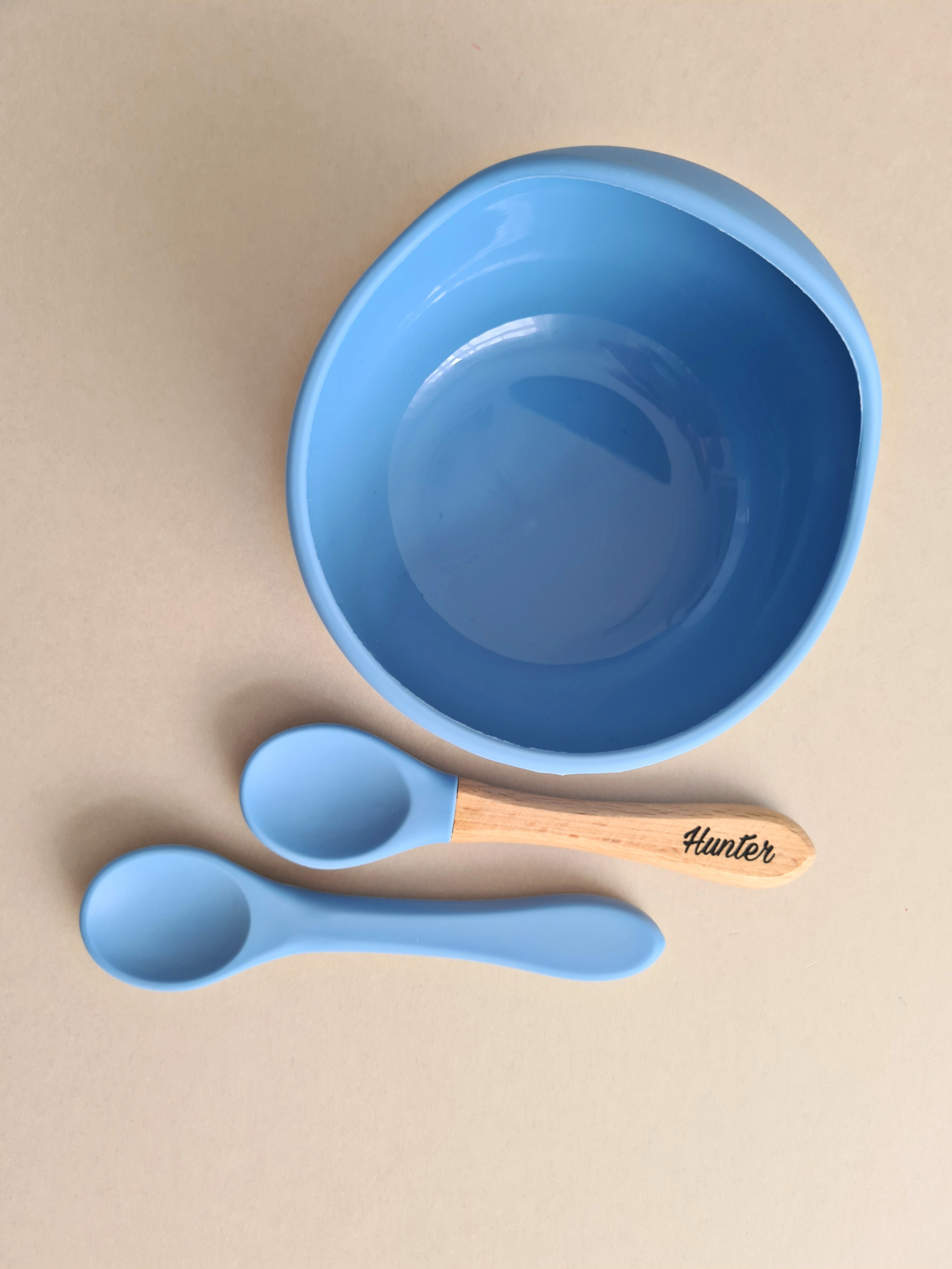Silicone Suction Bowl Personalised Spoon Feeding baby gift waterproof weaning - Picture 19 of 24