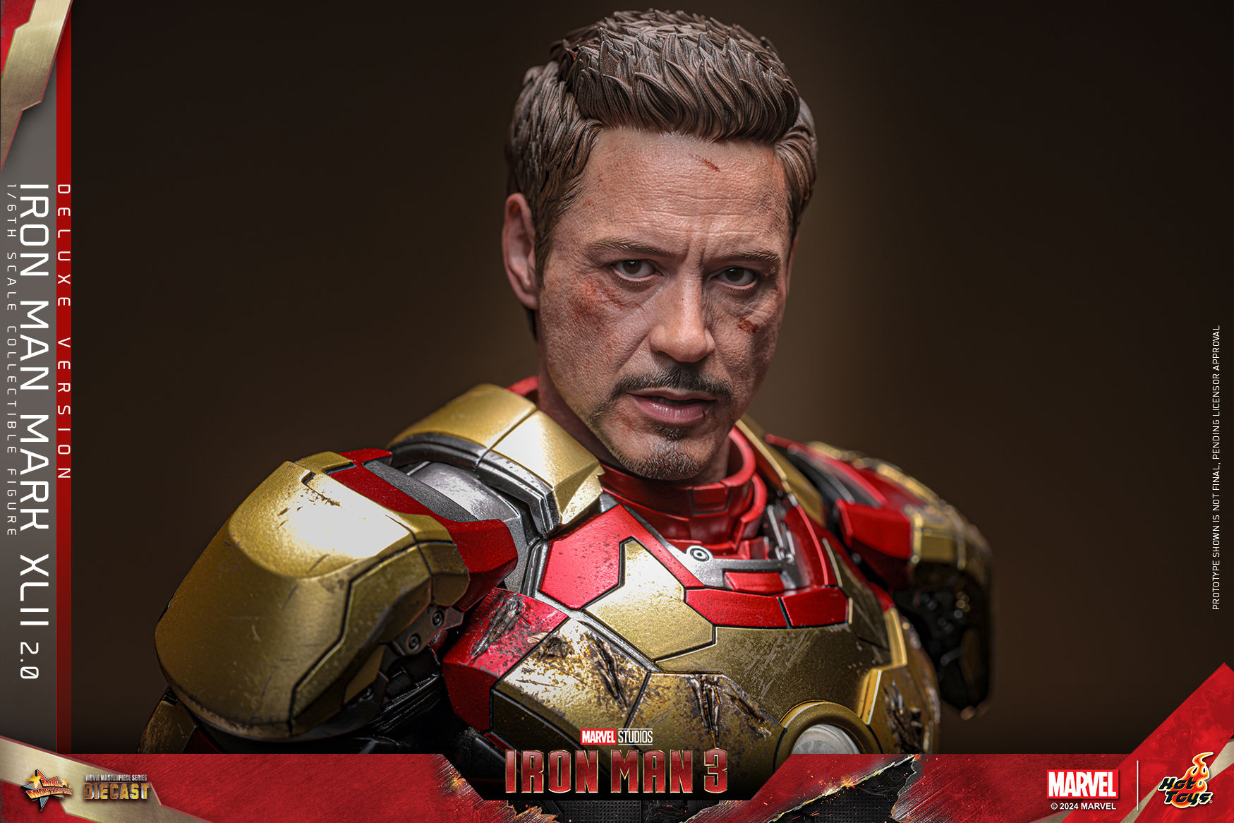 Hot Toys Iron Man 3 Action Figure 1/6 Iron Man Mark XLII (2.0) Deluxe