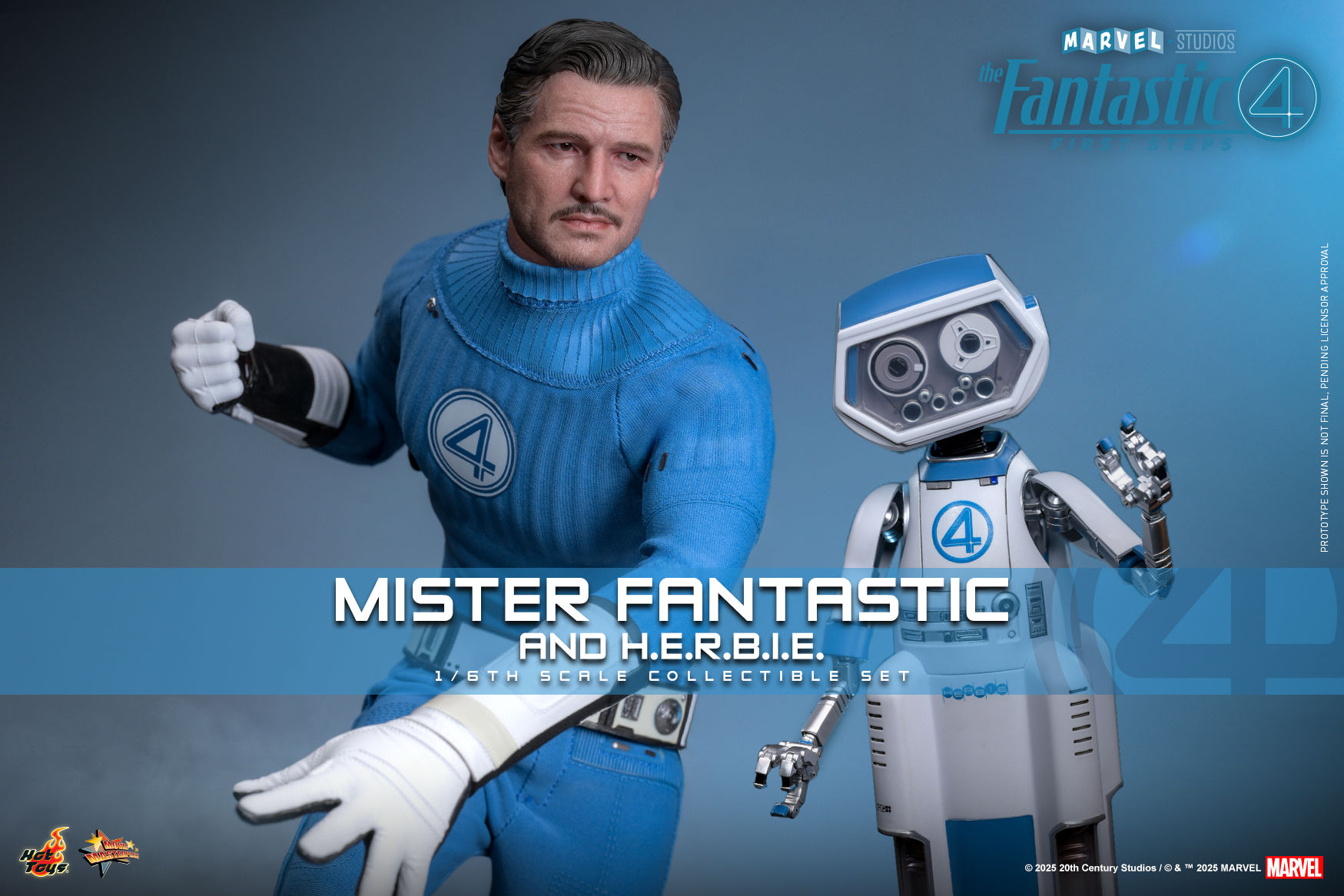 Hot Toys The Fantastic Four: First Steps Mister Fantastic & H.E.R.B.I.E. 1/6 Set