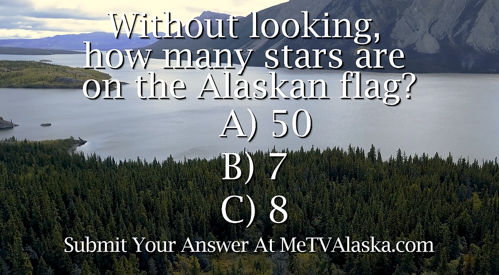 Without looking, how many stars are on the Alaskan flag? A) 50 B) 7 C) 8