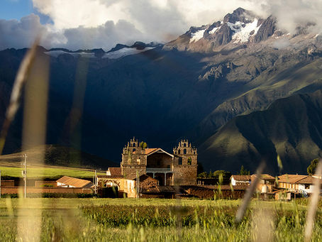 Sunrise landscape in the Sacred Valley of Peru.