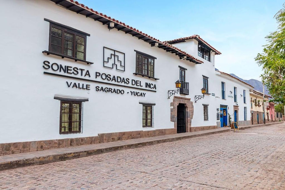 Historic colonial monastery courtyard and gardens at Sonesta Posada Yucay