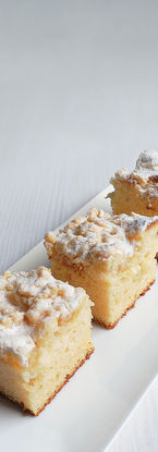 Cukiernictwo Koszyczarski - maślana nutka z musem brzoskwiniowym. Ciasto maślane, ciasto z musem brzoskwiniowym.