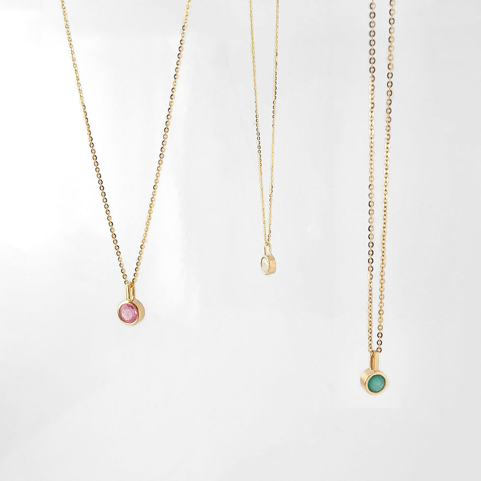 الصورة المصغرة: Pale Yellow Sapphire Bezel Necklace