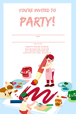 Crafty Whizz Studio Party Invite Cards