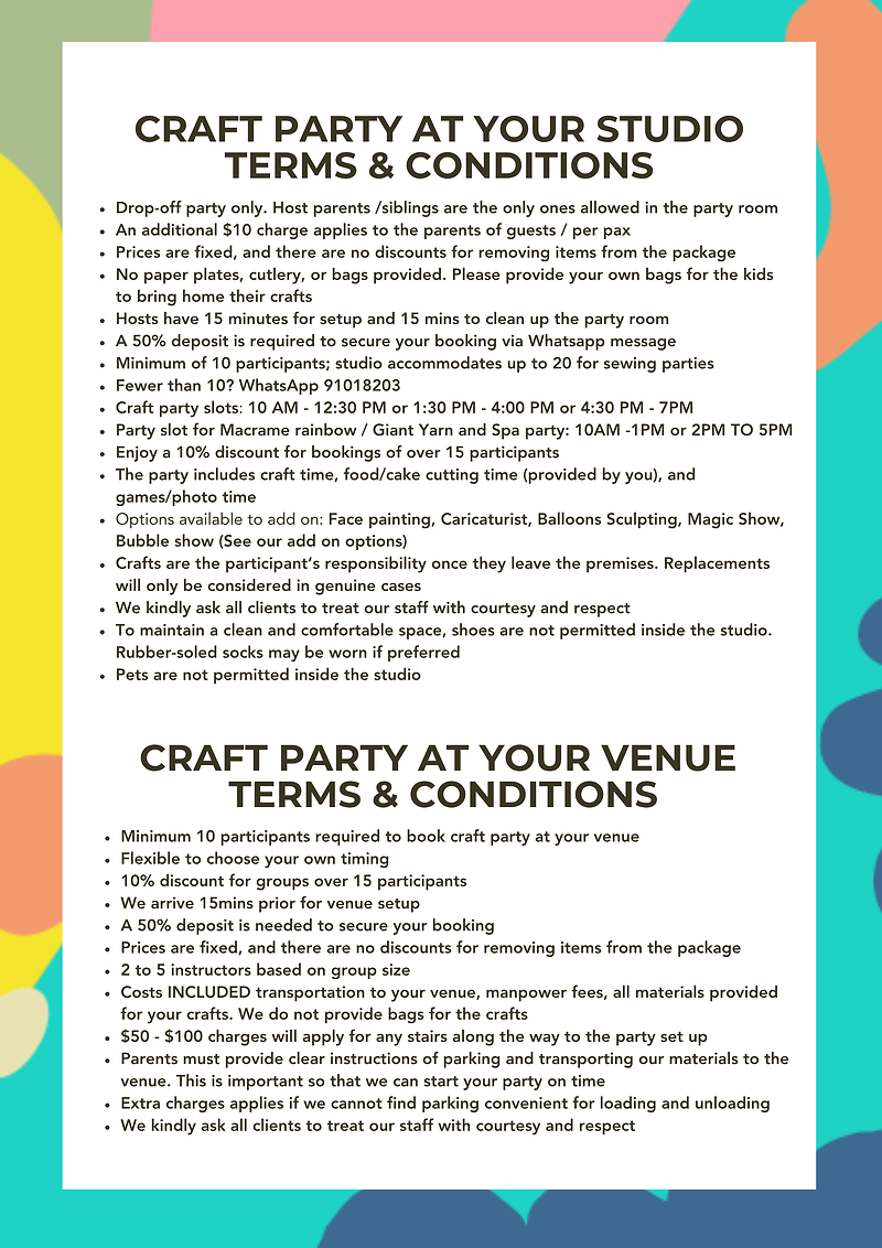 Crafty Whizz Party in Singapore