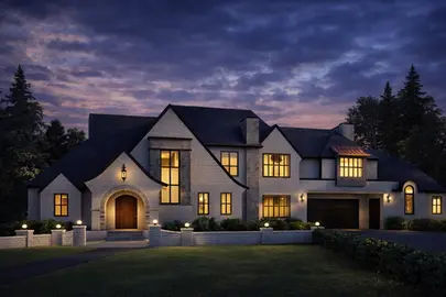This stunning residence was designed for a private client.  Nestled in the a natural acreage setting in the exclusive community of Stonewood in MD of Rockyview.

The architectural design was strongly influenced by old-world Europe, with sweeping rooflines and weathered full-bed stone.  Yet, it was important to capture our client's personality, which was hip and modern.  Modern details were carefully infused throughout the home, paying close attention to balance "old world" with modern. 
Dramatic and expansive windows blur the lines between indoor and outdoor spaces.  Each room begs you to explore the home further, both inside and out.  No detail was spared in the design.

A private piazza and glass breezeways provides  separation between the master bedroom wing and living wing.  The piazza flows into the outdoor living space featuring a pool, hot tub, and outdoor entertainment area

A porte-cochere leads to a vehicle courtyard with an oversized 5-car garage, sure to please any car enthusiast.  Guests are treated to a private guest suite featuring two bedrooms, living area, and a private entrance.

The magnificence of the architecture is perched at the top of the development, and complimented by a sweeping 270 degree view of the Rocky Mountains.

Luxury Custom Homebuilder:  Grandscape Homes
