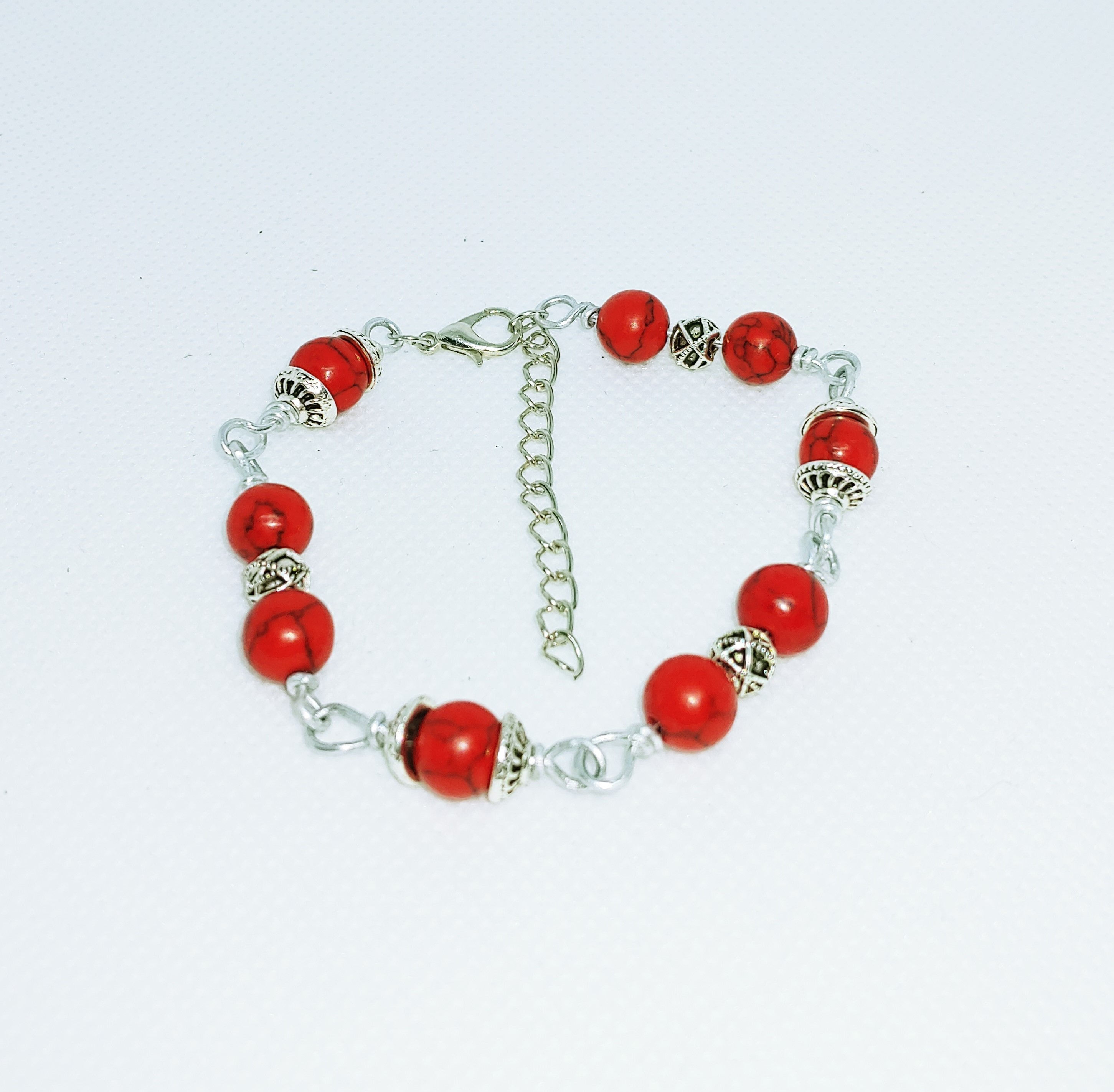 Red Turquoise Link Bracelet