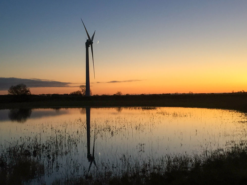wind turbine sunset