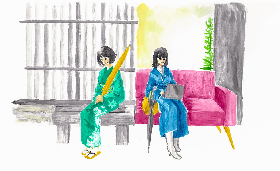 Yumi and Mari Watercolor Painting