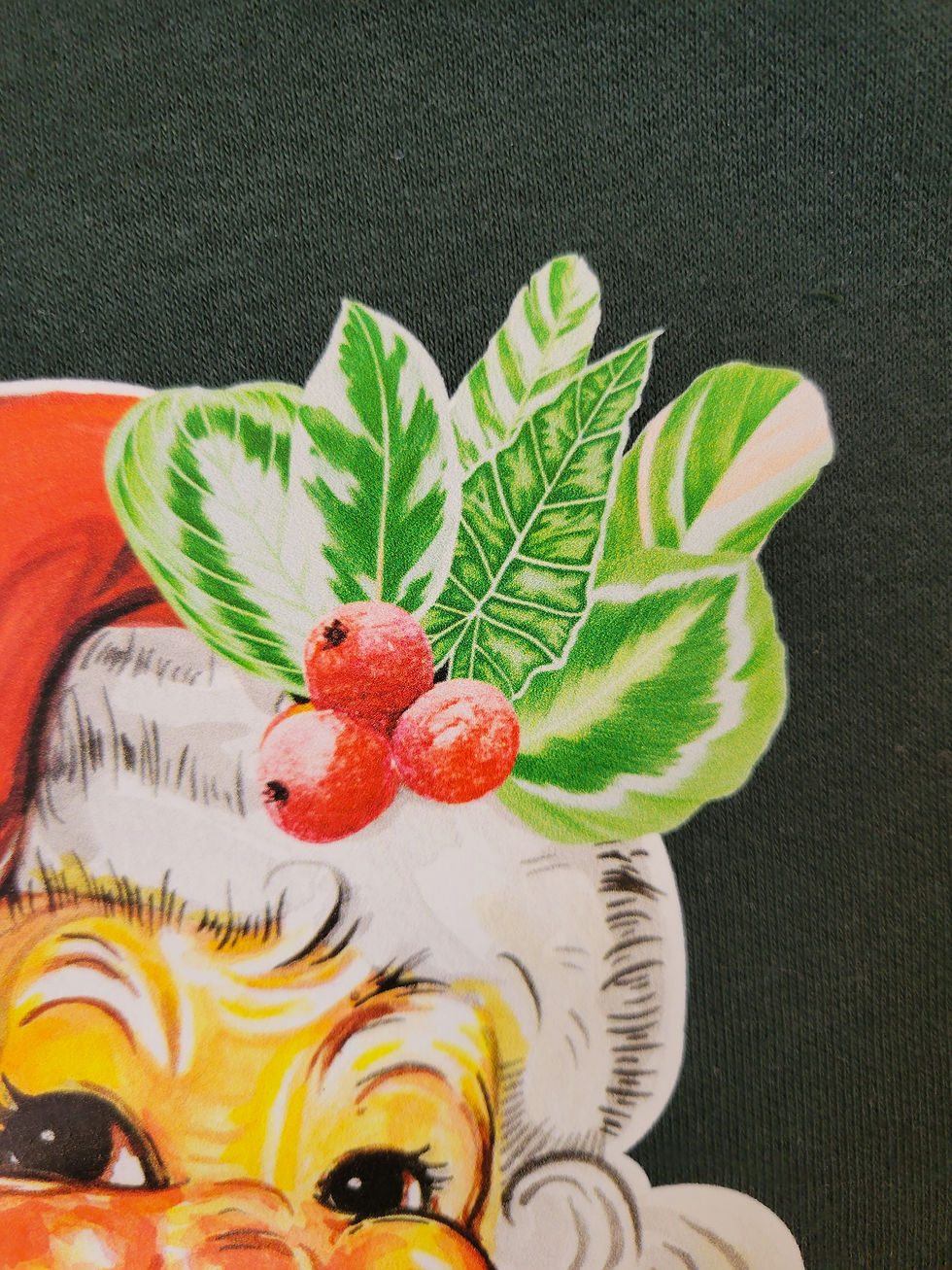 Thumbnail: Santa & Houseplant Leaves Crewneck Sweatshirt