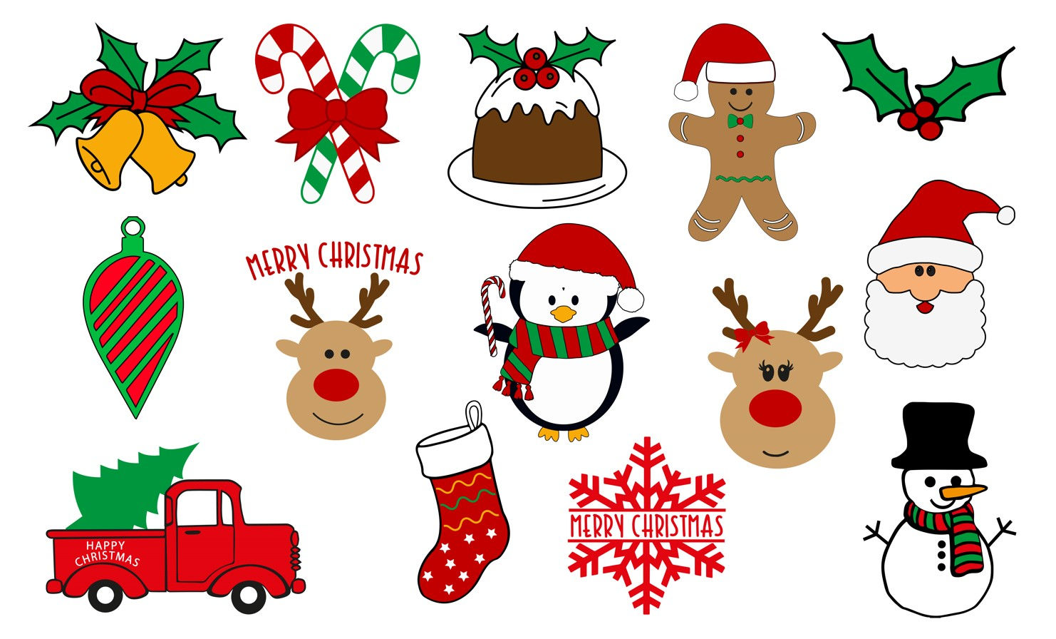 Kerst raamsticker set