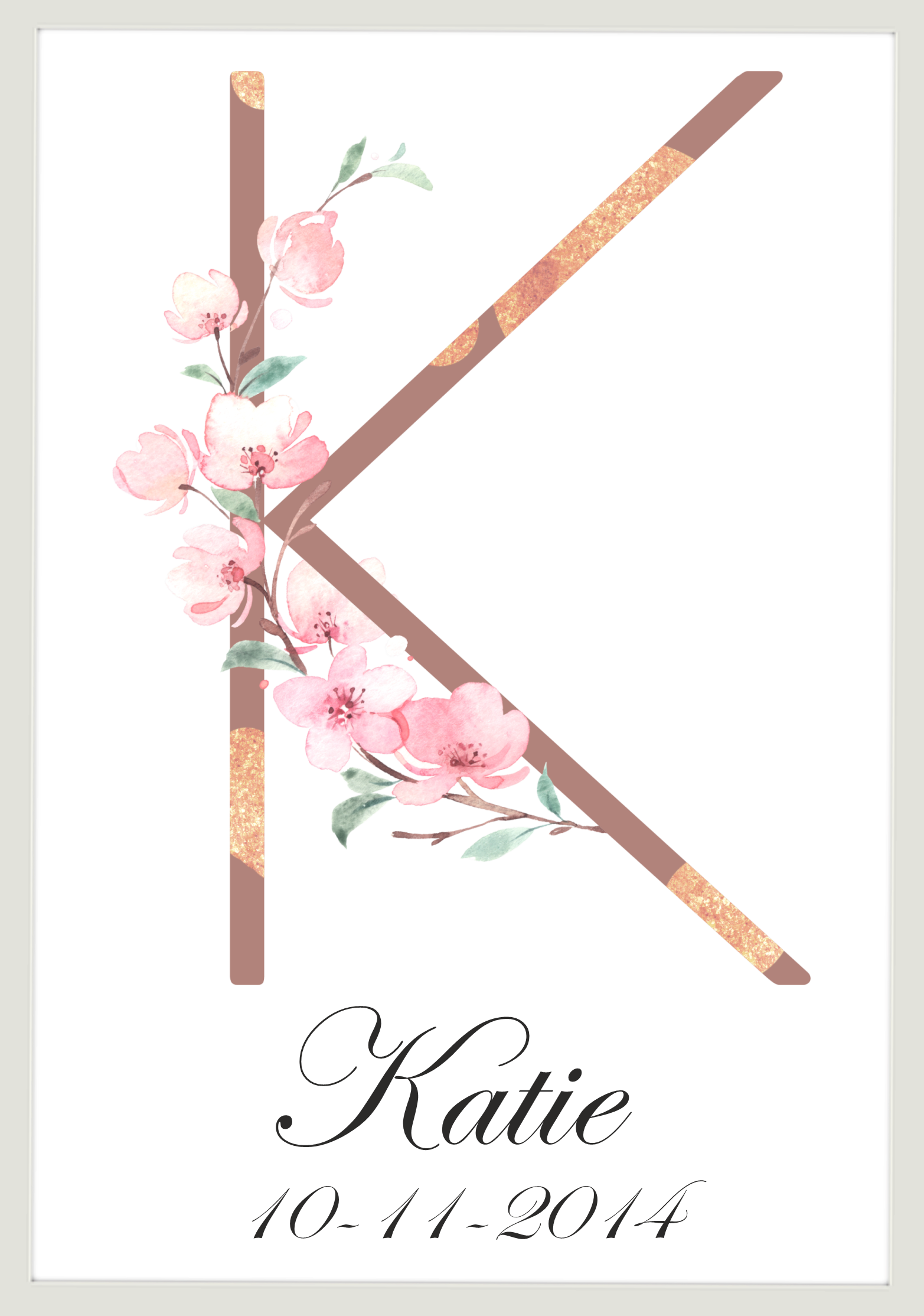 Letter poster Rose