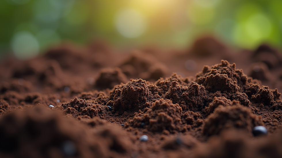 Close-up view of moist coco peat texture
