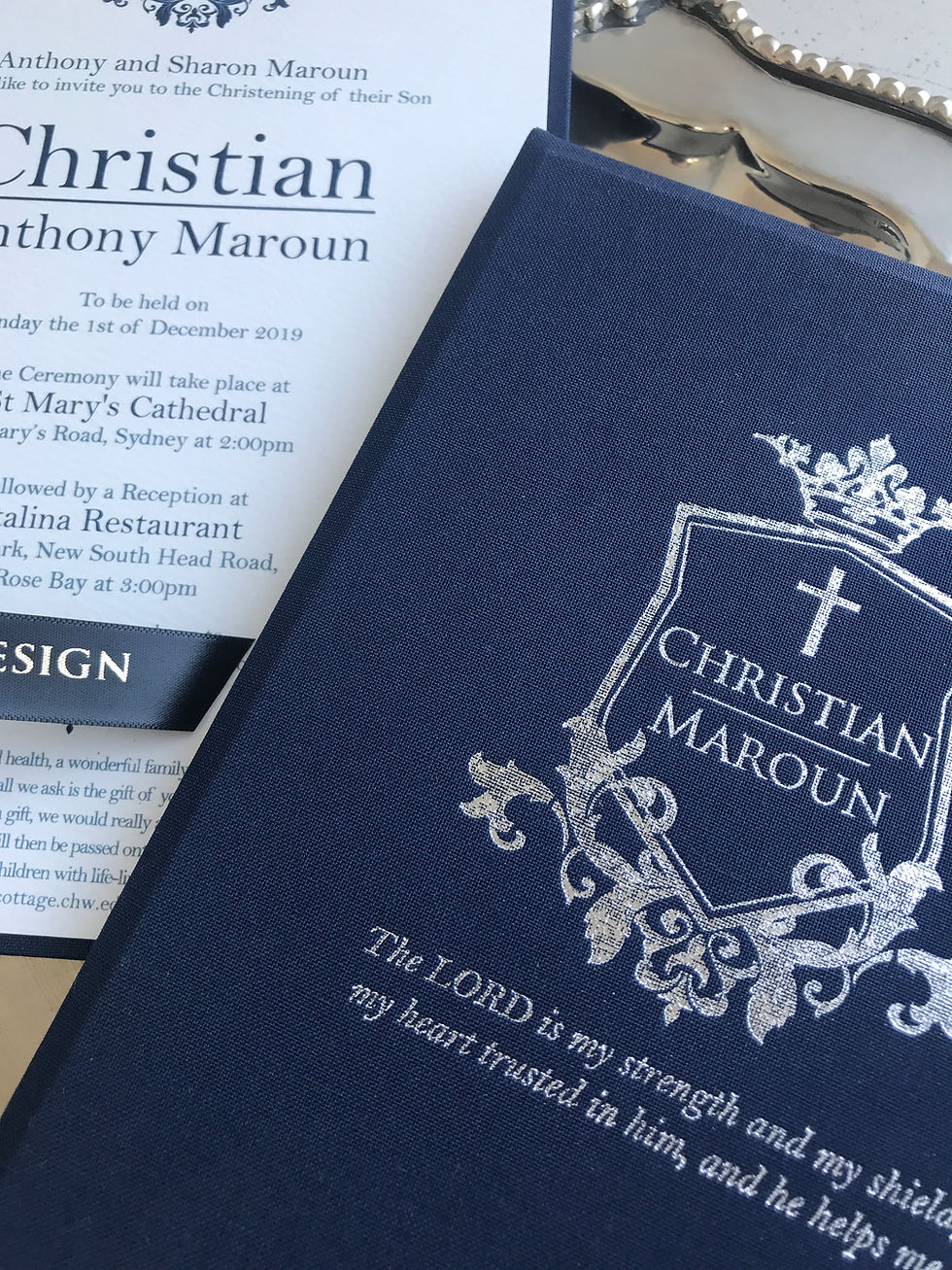 Thumbnail: Navy Linen Invitation