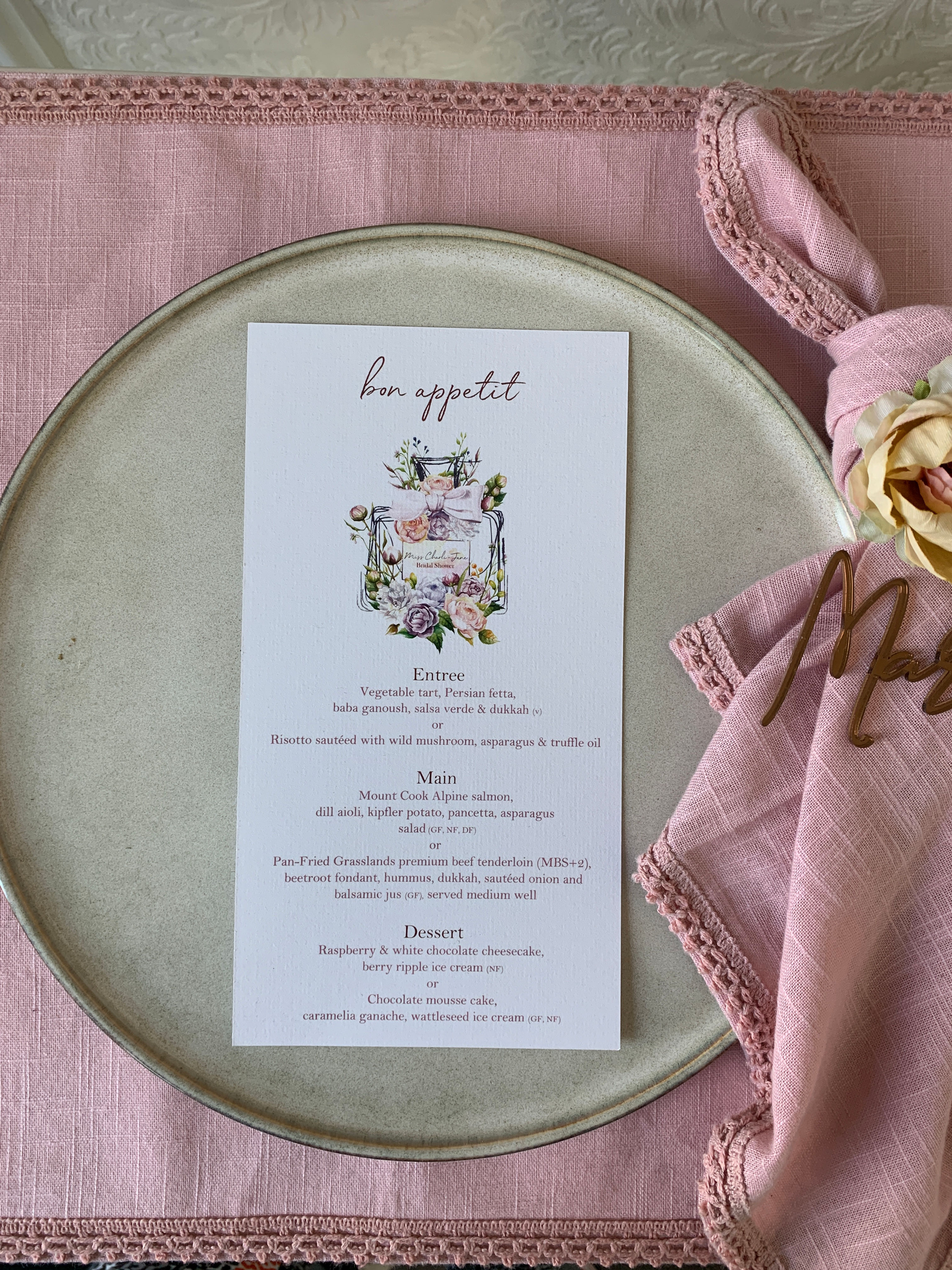 Le Fleur - Menu Card