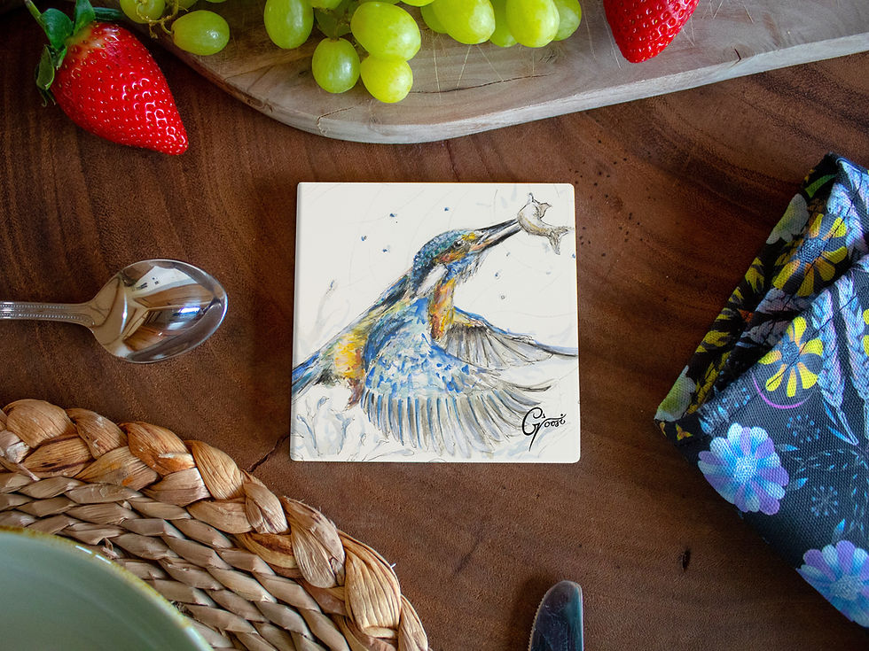 "A Perfect Catch" Ceramic Tile Coaster