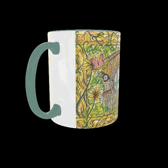 Thumbnail: Belle Vue Farm Shire - 'Bramblewood' Mint Green Mug