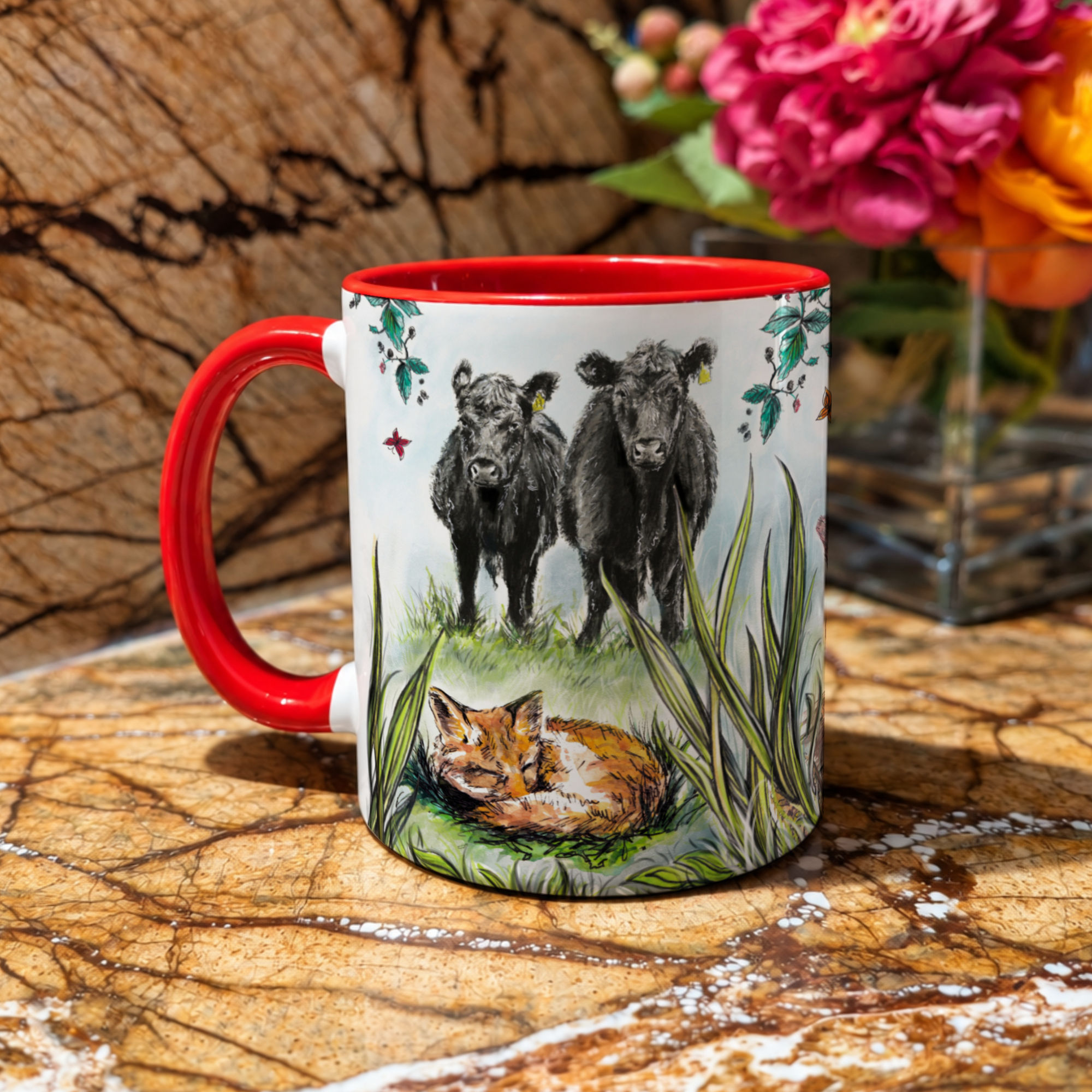 "The Herd Meets The Neighbours" Fine Art Mug