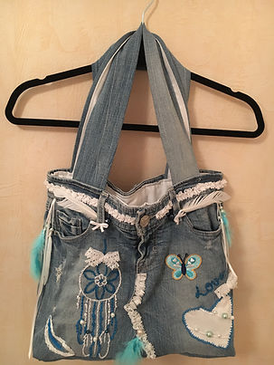Jeans transformé en Sac "Kréa Kristal"