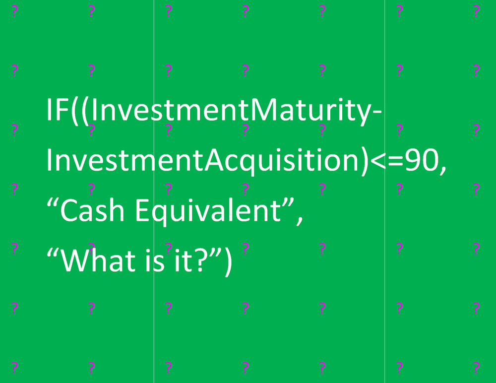 Is it a Cash Equivalent? If not, what is it?