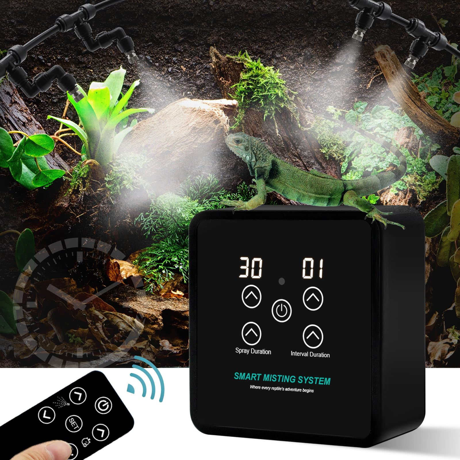 MECESOR Reptile Mister Humidifiers Smart Misting System for Reptile Terrariums R
