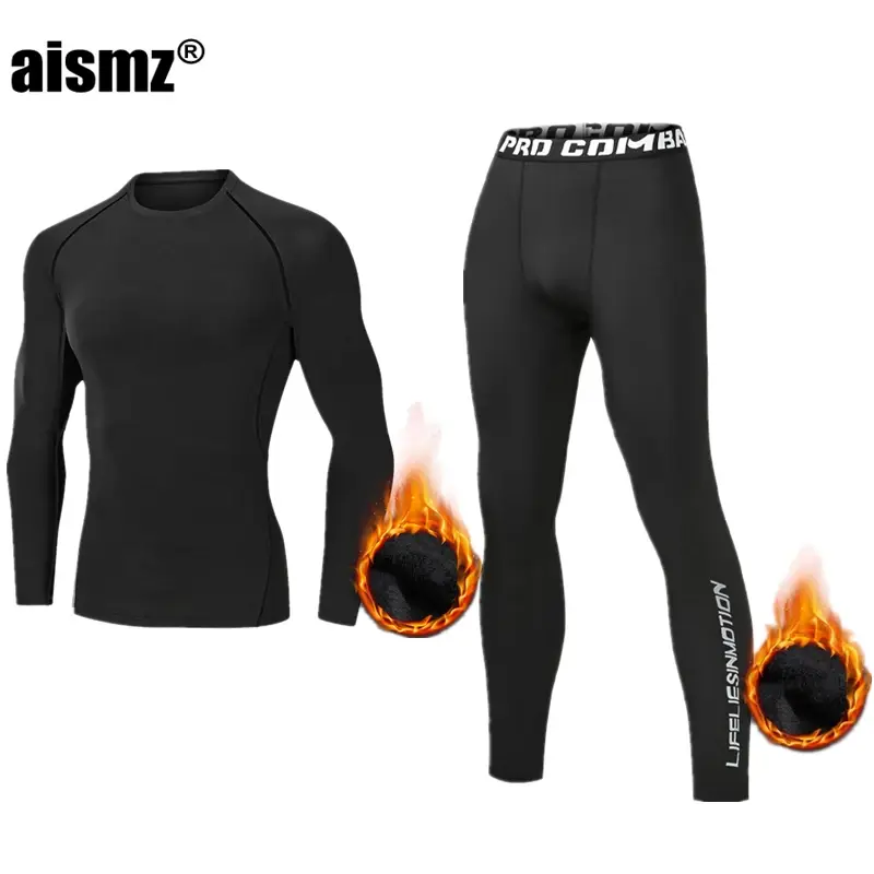 Thumbnail: Men's Thermal Sportswear Compression Quick Dry Fitness Thermo Underwear Set