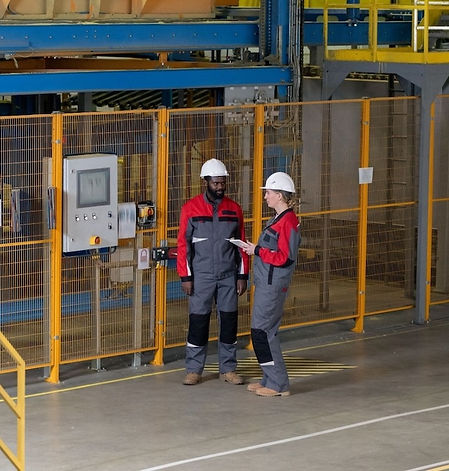 Workers in an industrial setting