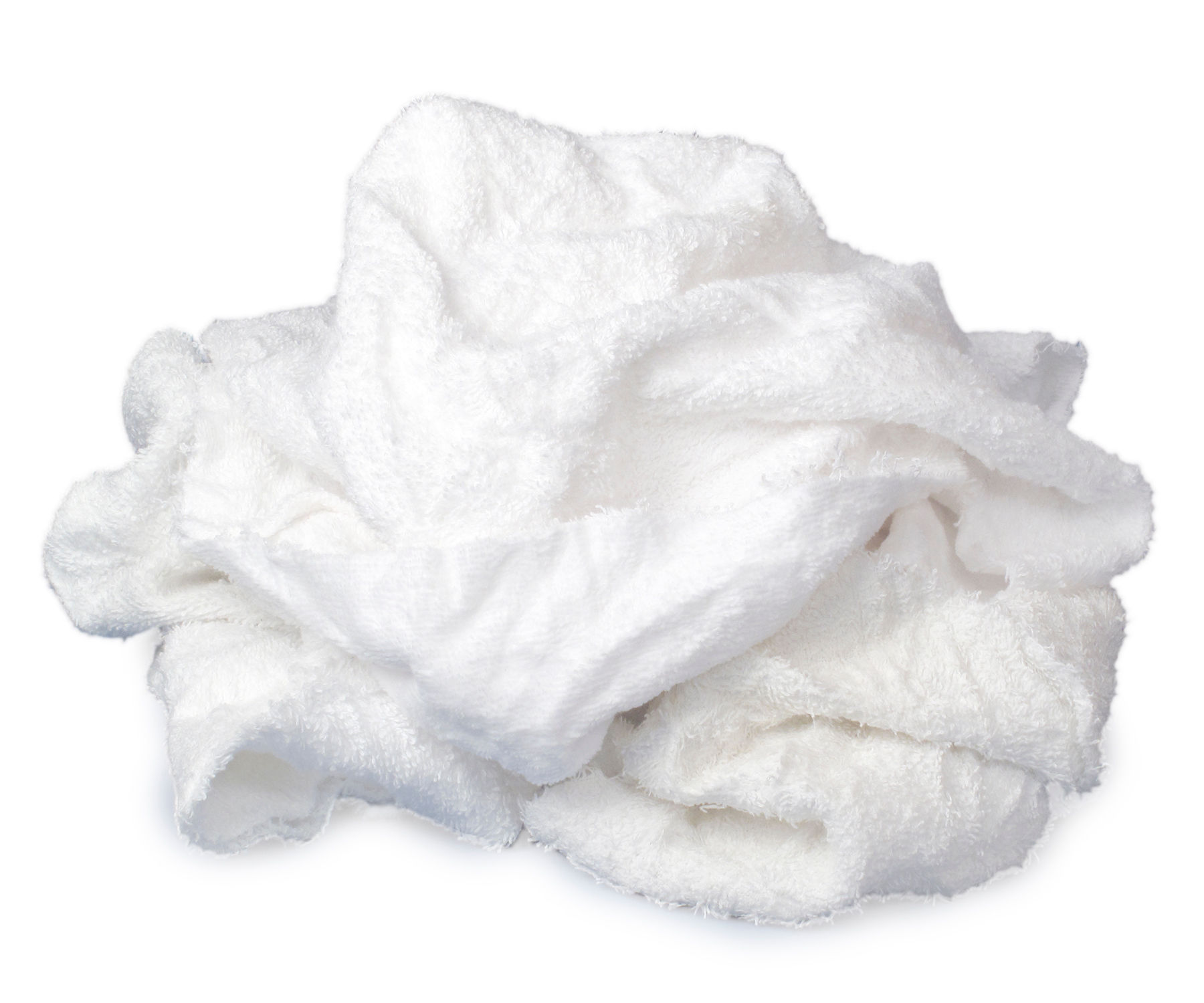 Recycled White Turkish Toweling Cloth Rags (8LB Box)