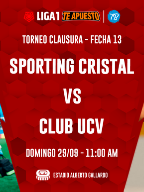 LIGA 1: SPORTING CRISTAL RECIBE A CÉSAR VALLEJO