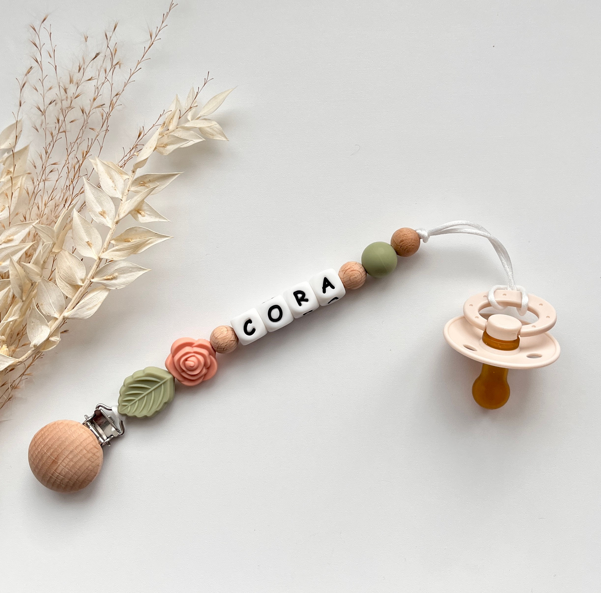 Custom Rose Paci Clip