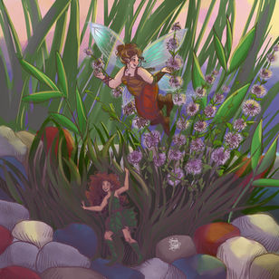 Sprig the Pixie, Poppy the Fairy, fantasy art