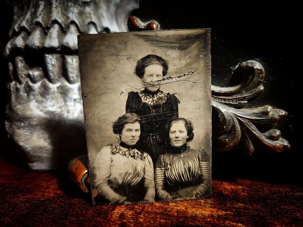 Thumbnail: The Scratched Lady Victorian Tintype Photograph