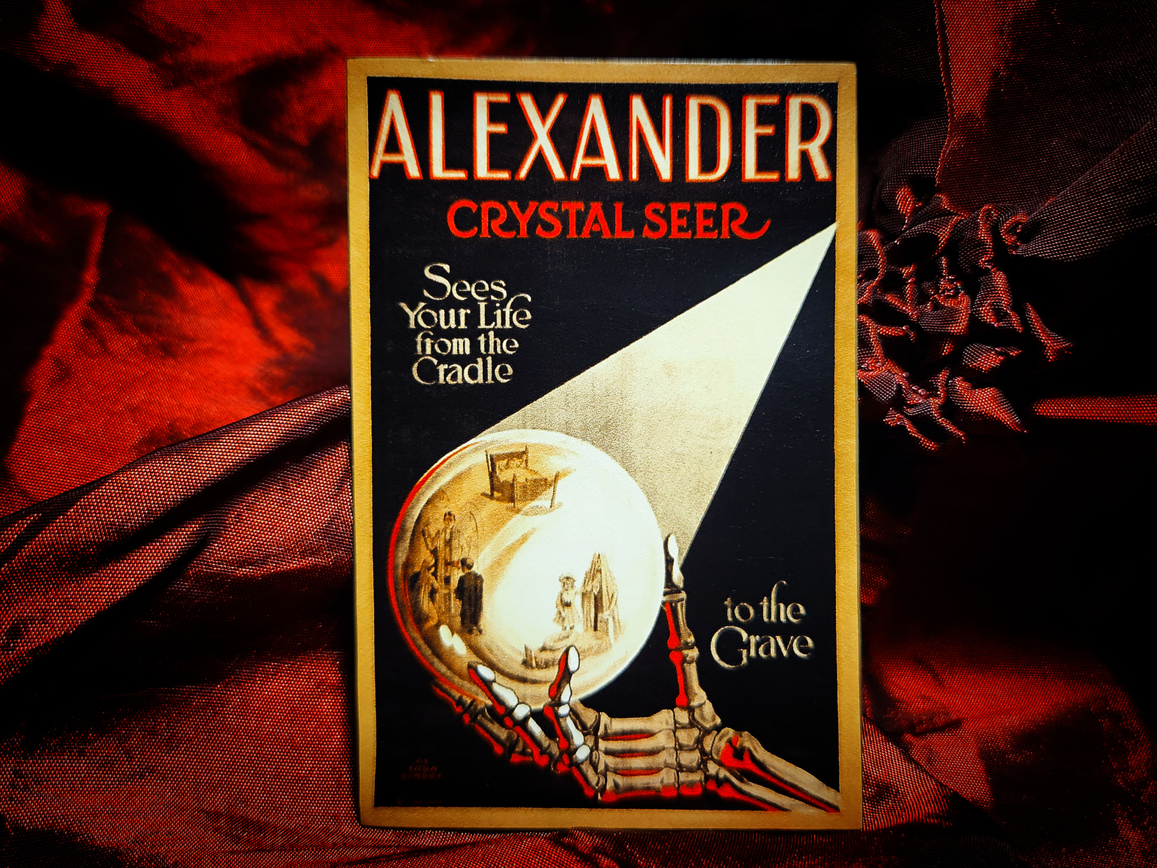 Vintage Magic Show Poster Magnet - Alexander Crystal Seer - Cradle to the Grave