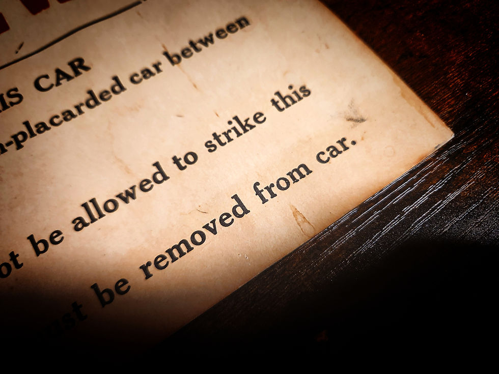 Thumbnail: Pennsylvania Railroad explosives sign bottom stain