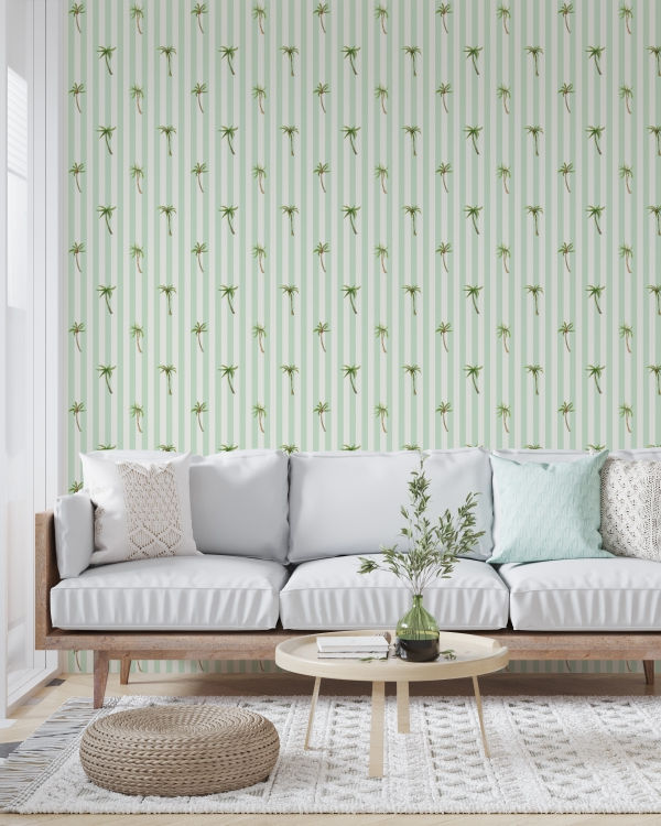 papel de parede listras menta