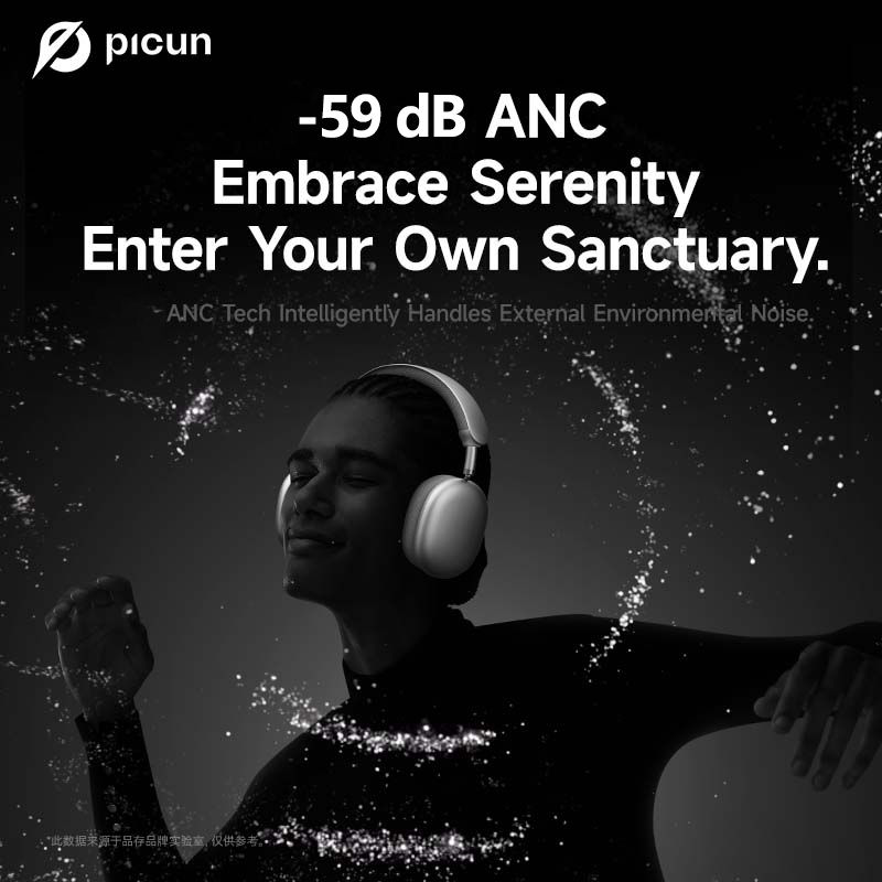 Miniatura: Picun F8MAX ANC Wireless Headphone 59dB Hybrid Active Noise Canceling Spatial Au