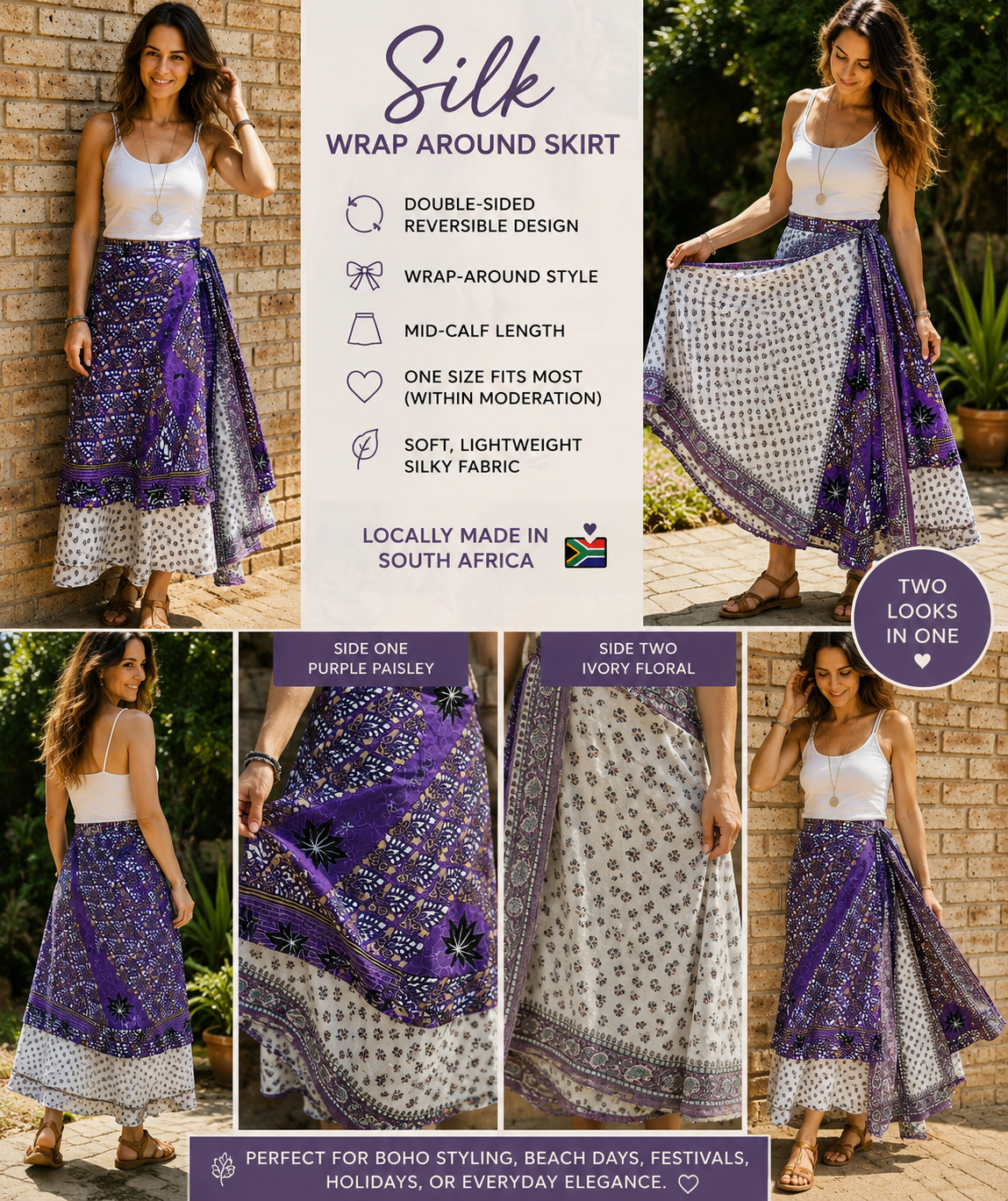 Silk Wrap Around Skirt