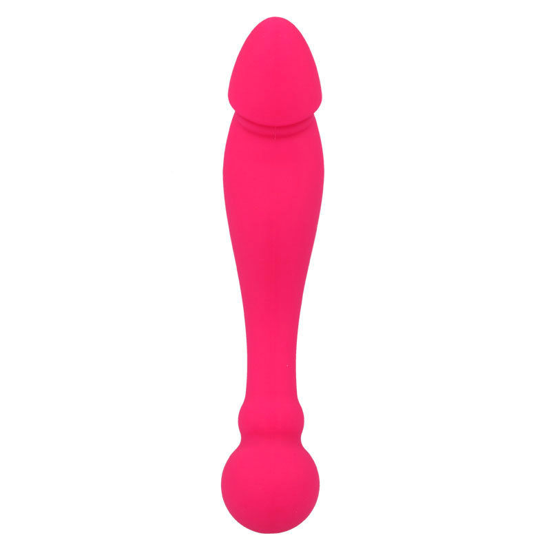 Thumbnail: Intense pink silicone dual ended vibrator back view