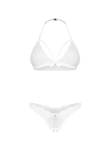 Thumbnail: Obsessive -Weddya White set bra, thong & crotchless thong