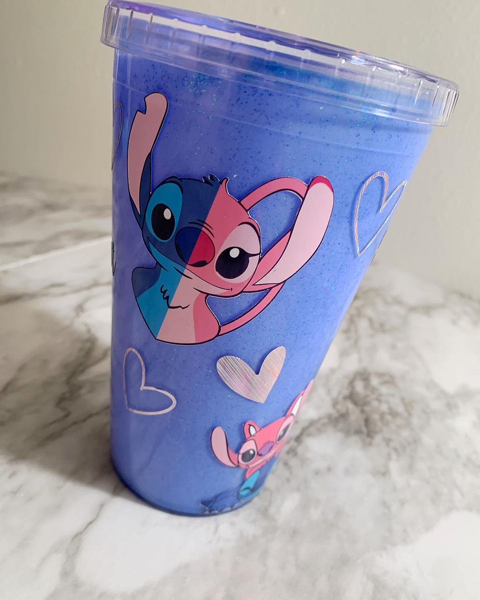 Thumbnail: Stitch & Angel Love Snowglobe Tumbler 