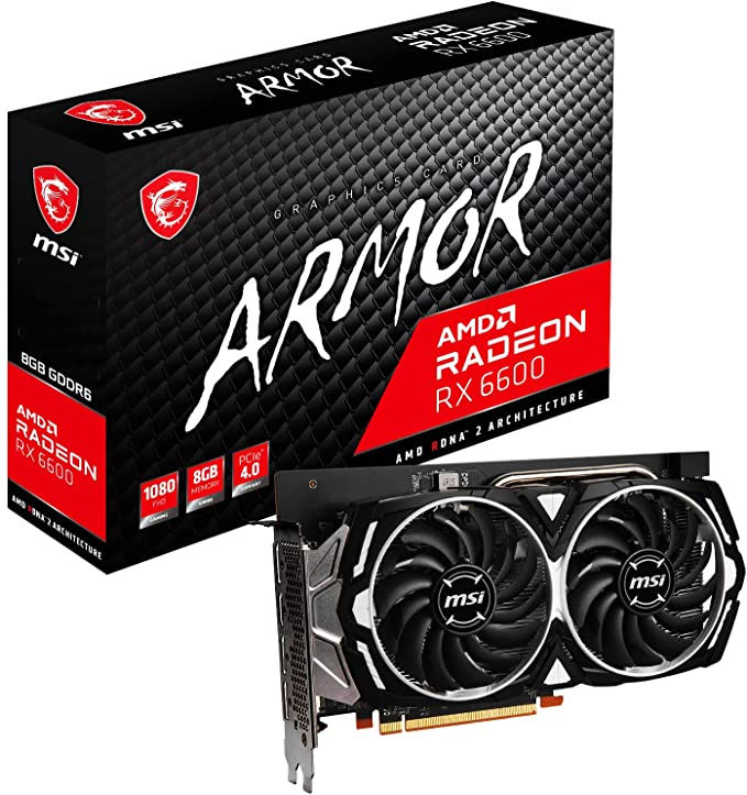 MSI Armor Radeon RX 6600 8GB GDDR6 Video Card