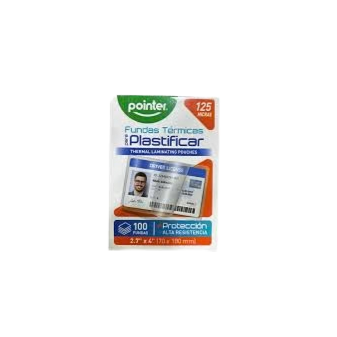 LAMINA DE PLASTIFICAR CARNET/CEDULA 125MICRAS 100UND POINTER