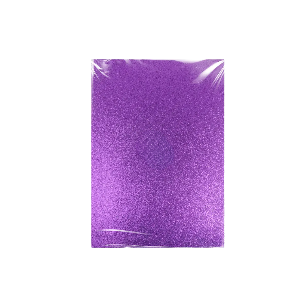 FOAMY CARTA ESCARCHADO 20X30CM MORADO PAQ 10 UND