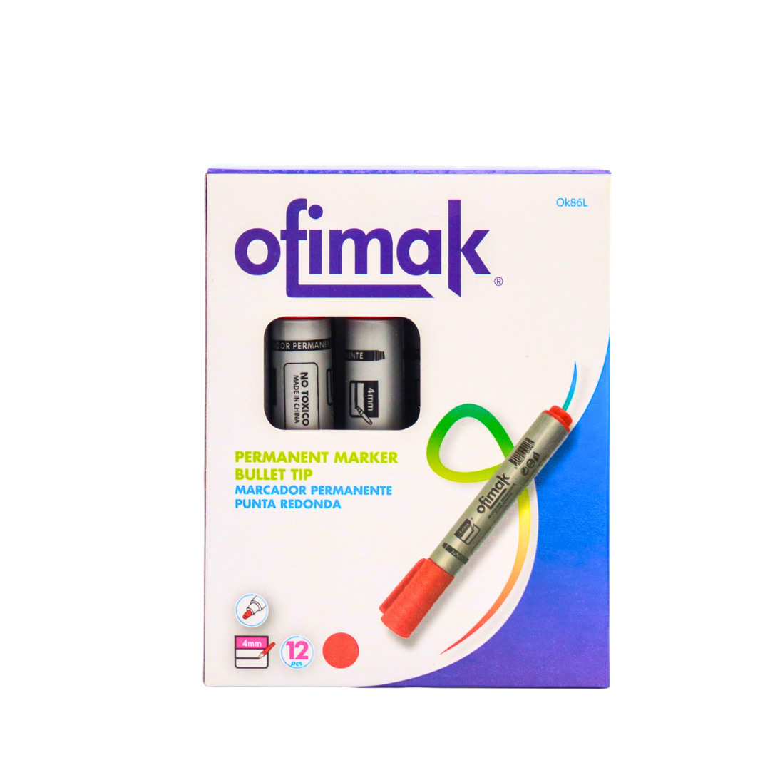 MARCADOR PERMANENTE ROJO OFIMAK