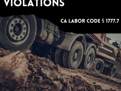 Apprentice Violations - CA Labor Code 1777.7