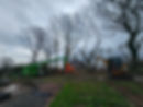 Site clearance in Hereford using excavator and grapple to remove trees and vegetation on development site