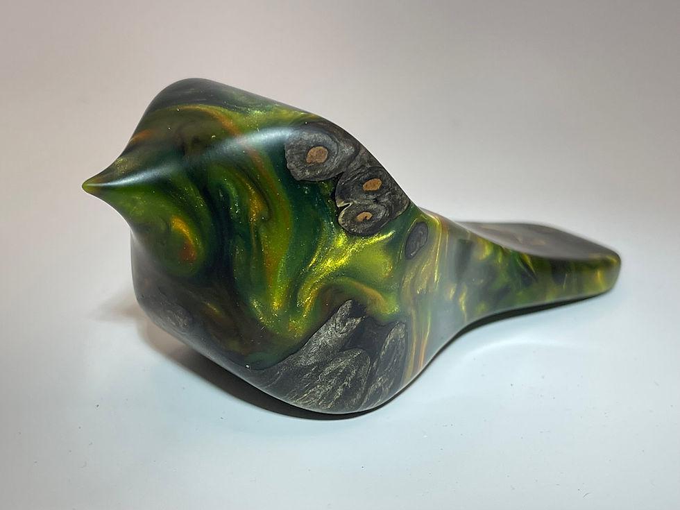 Thumbnail: Green and Gold Resin Comfort Bird