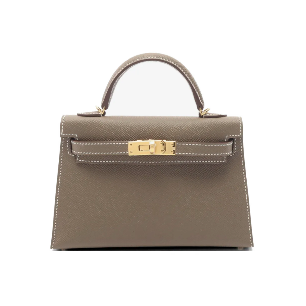 Hermès Kelly 20 Etoupe Epsom Gold Hardware Stamp G