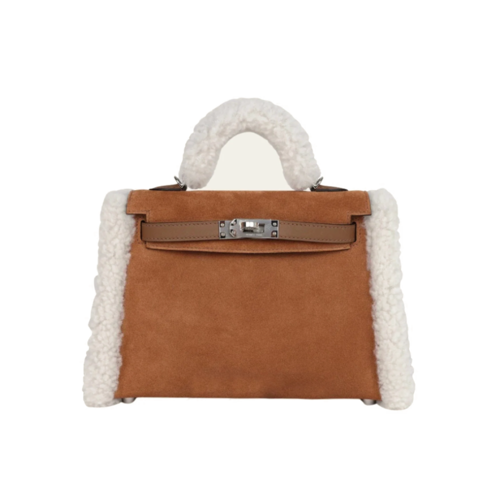 Hermès Kelly 20 Pluch Alezan Grizzly Palladium Hardware Stamp B